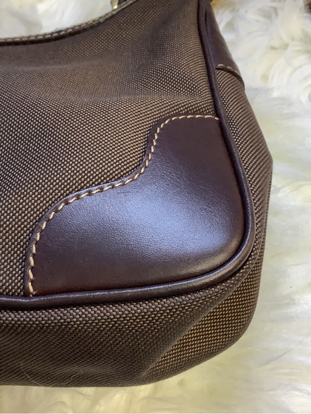 Prada Brown Logo Jacquard Mini Hobo bag - Picture 7 of 15